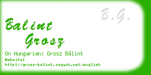 balint grosz business card