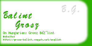 balint grosz business card